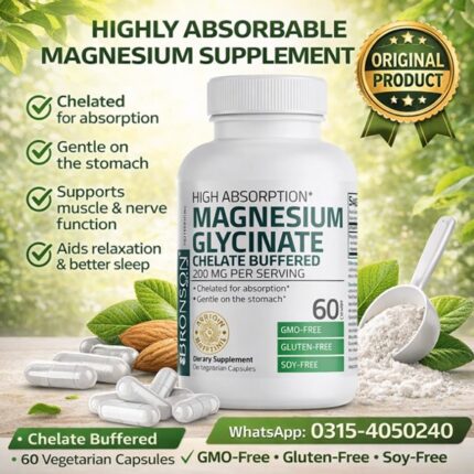 Bronson Magnesium Glycinate 200Mg High Absorption In Pakistan