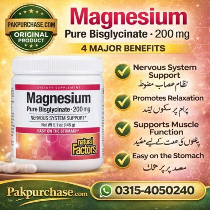Natural Factors Magnesium Bisglycinate Pure 200mg In Pakistan